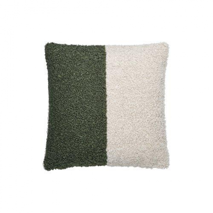Kussensloop \'Teddy\' 45x45 - Groen/Wit in de groep Campagne / Inrichting / Textiel bij Reforma (1588-47-177)