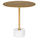 Bijzettafel \'Lecco\' Rond 51cm - Marmer/Messing