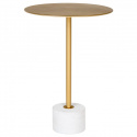 Bijzettafel \'Lecco\' Rond 41cm - Marmer/Messing