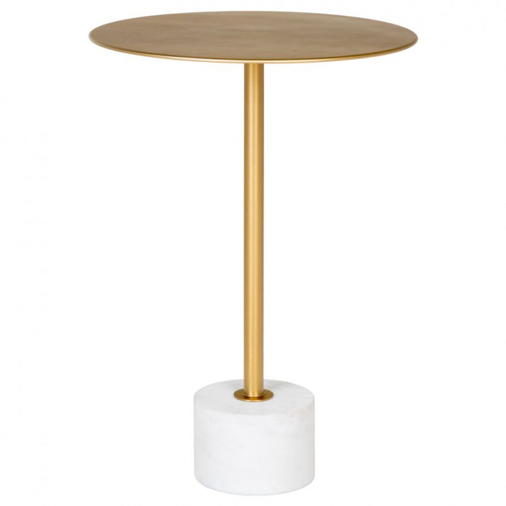 Bijzettafel \'Lecco\' Rond 41cm - Marmer/Messing in de groep Meubels / Tafels bij Reforma (1601500)