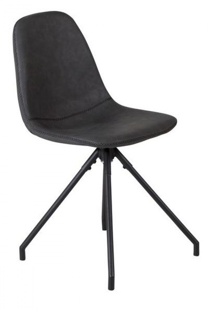 Stoel \'Eidsberg\' - Donker leer in de groep Meubels / Zitmeubels / Stoelen bij Reforma (19146-488)