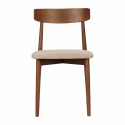Stoel \'Ystad\' - Noten/beige