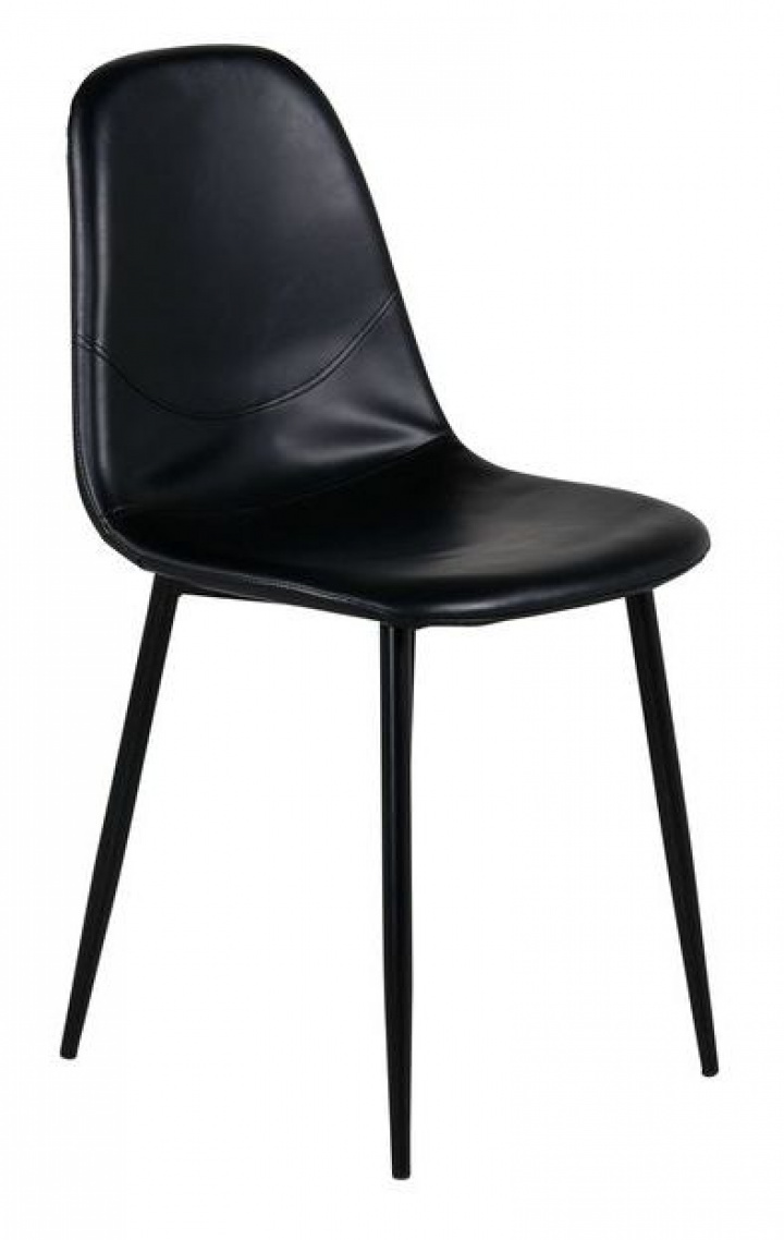 Stoel \'Eidsberg\' - Zwart leer in de groep Meubels / Zitmeubels / Stoelen bij Reforma (19902-458)