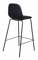 Barstoel \'Eidsberg\' - Zwart leer