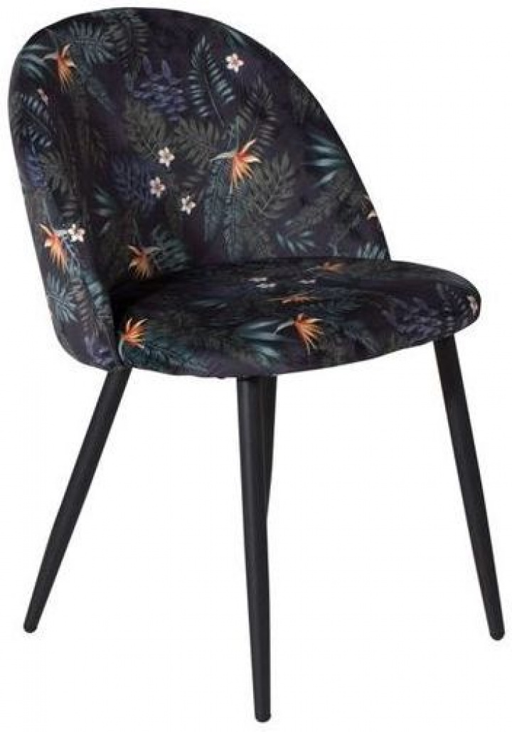 Stoel \'Elverum\' - Zwart/Bloemig in de groep Meubels / Zitmeubels / Stoelen bij Reforma (19924-894)