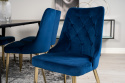 Stoel \'Elverum Deluxe\' - Blauw/Messing