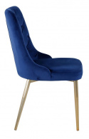 Stoel \'Elverum Deluxe\' - Blauw/Messing