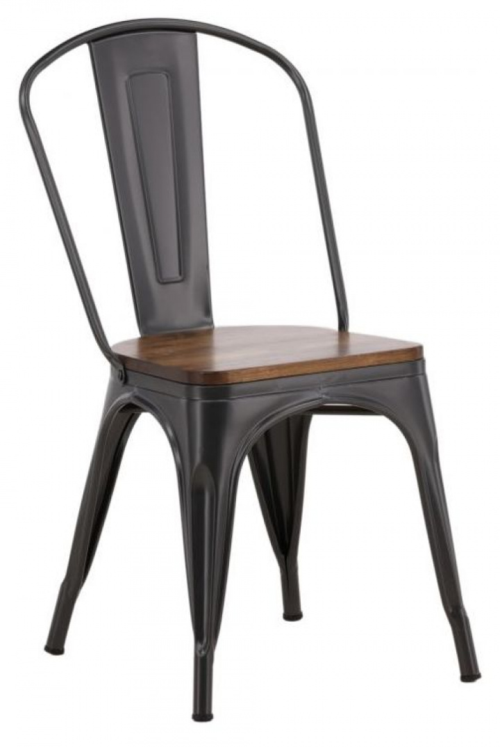 Stoel \'Barents\' - Zwart/Walnoot in de groep Meubels / Zitmeubels / Stoelen bij Reforma (19936-490)