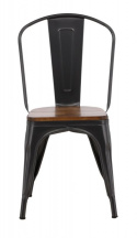 Stoel \'Barents\' - Zwart/Walnoot