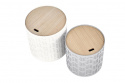2-pack Opbergdoos \'Alba\' - Grijs/Wit