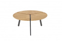 Salontafel \'Berga\' Rond 86cm - Natuur/Zwart
