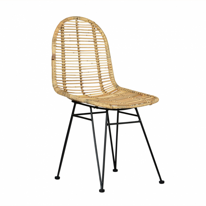 Stoel \'Gestreept riet\' - Natuur/Zwart in de groep Meubels / Zitmeubels / Stoelen bij Reforma (2010001173724)