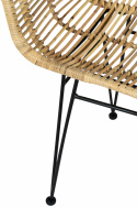 Stoel \'Gestreept riet\' - Natuur/Zwart