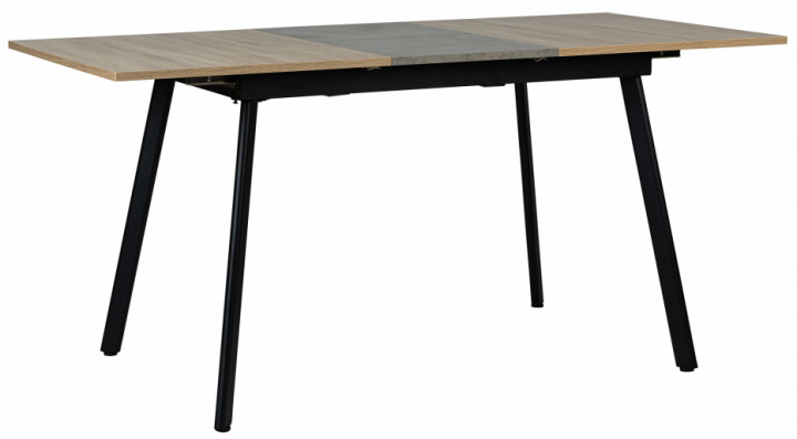 Eettafel \'Albon\' 120-160x80cm - Zwart/Eik in de groep Meubels / Tafels / Eettafel bij Reforma (2010001175537)