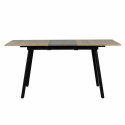 Eettafel \'Albon\' 120-160x80cm - Zwart/Eik