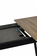 Eettafel \'Albon\' 120-160x80cm - Zwart/Eik