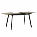 Eettafel \'Albon\' 120-160x80cm - Zwart/Eik