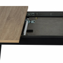 Eettafel \'Albon\' 120-160x80cm - Zwart/Eik