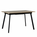 Eettafel \'Albon\' 120-160x80cm - Zwart/Eik