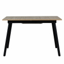 Eettafel \'Albon\' 120-160x80cm - Zwart/Eik