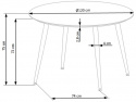 Eettafel \'Noir\' Rond 120cm - Zwart/Goud