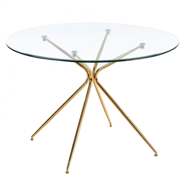 Eettafel \'Rondo\' Rond 110cm - Transparant/Goud in de groep Meubels / Tafels / Eettafel bij Reforma (2010001176732)