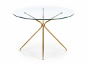 Eettafel \'Rondo\' Rond 110cm - Transparant/Goud