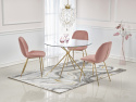 Eettafel \'Rondo\' Rond 110cm - Transparant/Goud