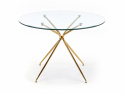 Eettafel \'Rondo\' Rond 110cm - Transparant/Goud