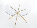 Eettafel \'Rondo\' Rond 110cm - Transparant/Goud