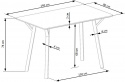Eettafel \'Barlog\' 140x80cm - Grijs/Zwart