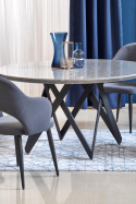 Eettafel \'Cruz\' Rond 140cm - Grijs/Zwart