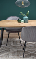 Eettafel \'Colorado\' 120-160cm - Natuur/Zwart