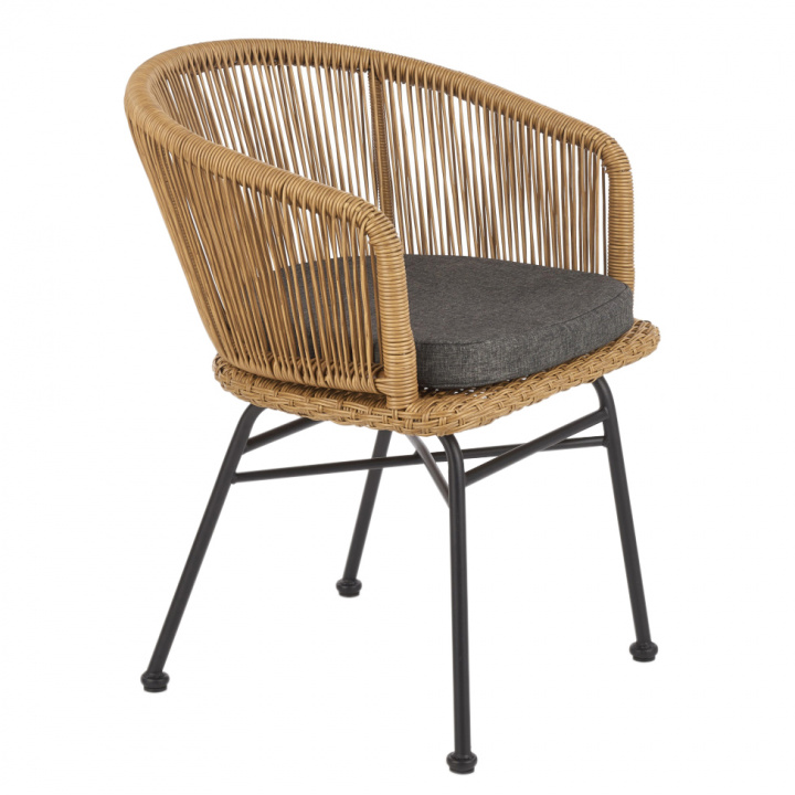 Stoel \'Country\' - Natuur/Zwart in de groep Meubels / Tuinmeubelen / Tuin stoelen bij Reforma (2010001177548)