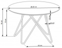 Eettafel \'Bonello\' Rond 120cm - Goud/Grijs