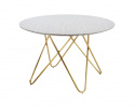 Eettafel \'Bonello\' Rond 120cm - Goud/Grijs