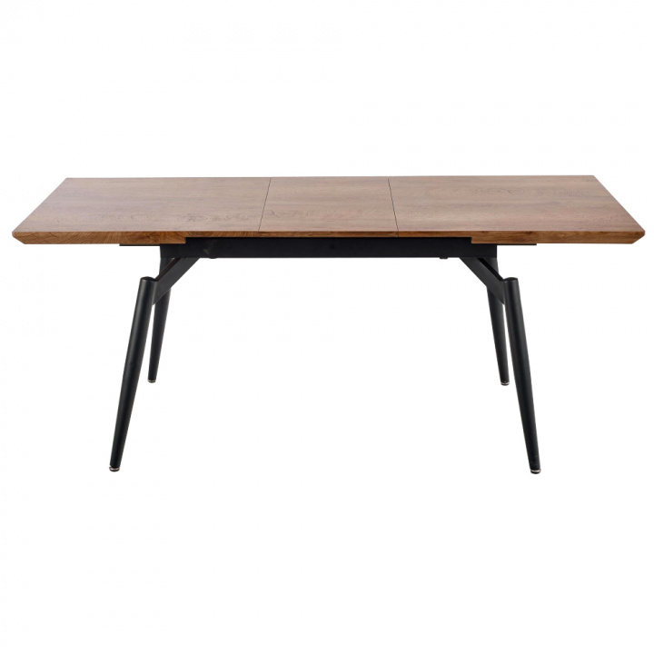 Eettafel \'Cambell\' 140-180x80cm - Eik/Zwart in de groep Meubels / Tafels / Eettafel bij Reforma (2010001177692)