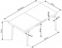 Eettafel \'Cambell\' 140-180x80cm - Eik/Zwart