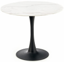 Eettafel \'Ambrosio\' Rond 90cm - Wit/Zwart 