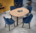 Eettafel \'Bjurholm\' 102-142x102cm - Natuur/Zwart 
