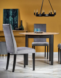 Eettafel \'Bjurholm\' 102-142x102cm - Natuur/Zwart 