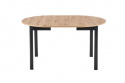 Eettafel \'Bjurholm\' 102-142x102cm - Natuur/Zwart 