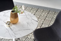 Eettafel \'Lorca\' Rond 80cm - Marmer/Wit