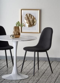 Eettafel \'Lorca\' Rond 80cm - Marmer/Wit