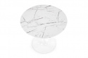 Eettafel \'Lorca\' Rond 80cm - Marmer/Wit