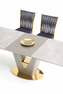 Eettafel \'Valentino\' 160-220cm - Grijs/ messing