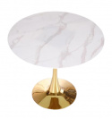 Eettafel \'Navarra\' Rond 90cm - Marmer/Goud