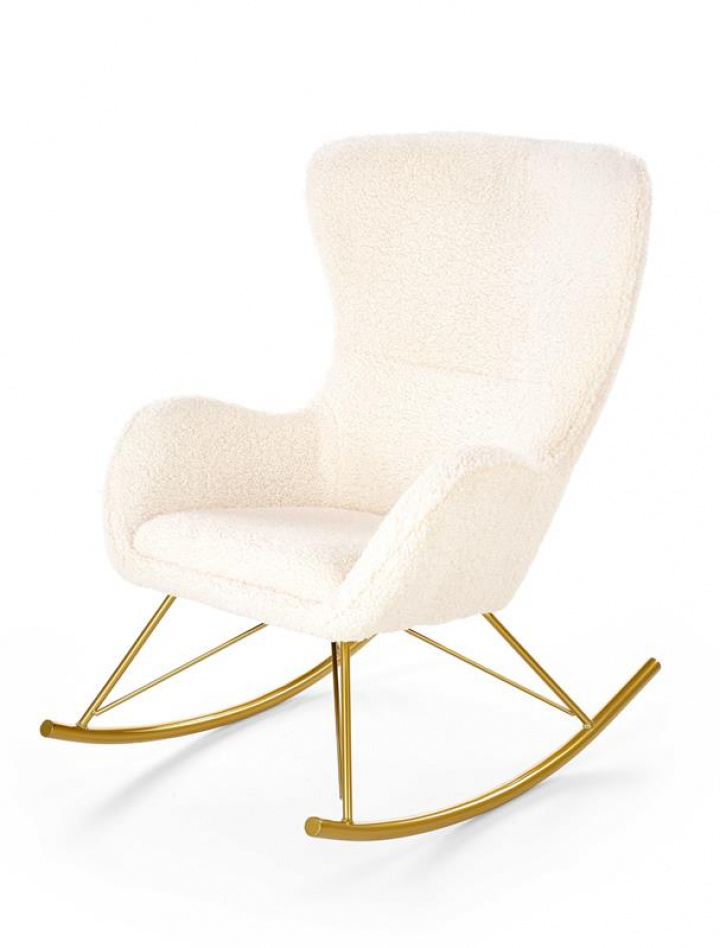Schommelstoel \'Lummelunda\' - Crème/Goud in de groep Meubels / Zitmeubels / Fauteuils bij Reforma (2010001189404)