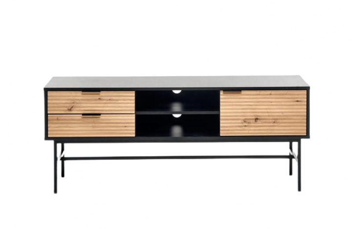 TV-meubel \'Sandviken\' - Zwart/Eiken in de groep Meubels / Planken & opslag / TV-Meubels bij Reforma (2010001191124)