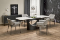Eettafel \'Osman\' 160-220cm - Wit/zwart